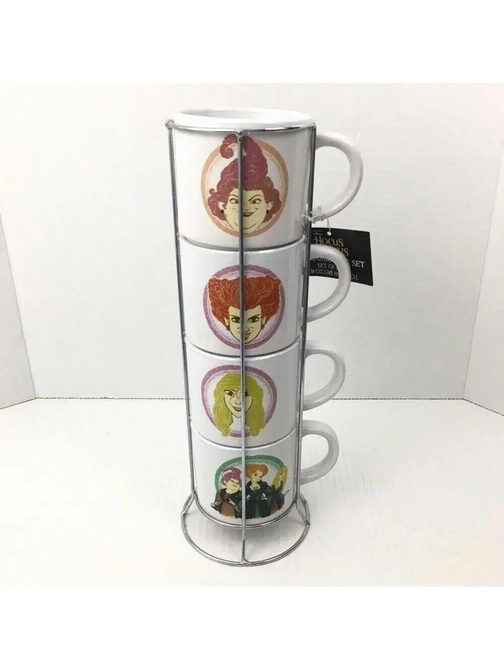 NEW Disney Hocus Pocus Stacked Ceramic Halloween Mugs Set of 4